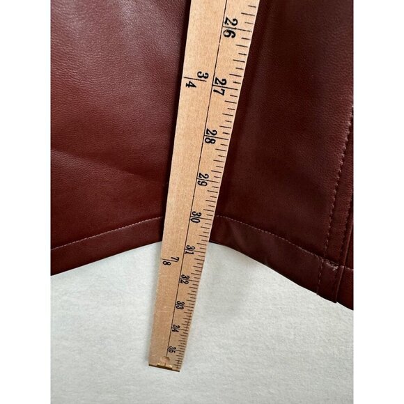 Abercrombie 90s Curve Love Straight Ultra High waist faux leather pants Maroon s - Picture 6 of 10